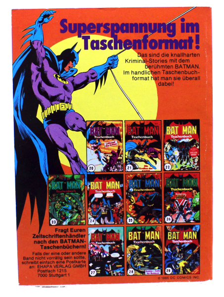 Batman Comic Taschenbuch Nr. 30 (1985) – Ein Sarg für Batman | DC Klassiker mit Outsiders